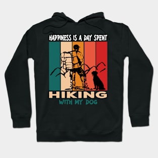 Happiness Is A Day Spent Hiking With My Dog -Retro Hoodie